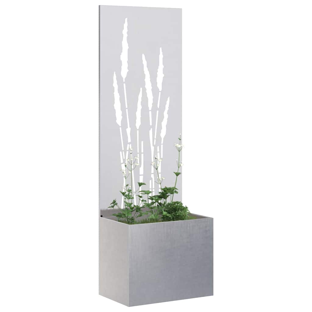 VidaXL protección visual para jardín calado plateado 50 x 140 cm acero inoxidable
