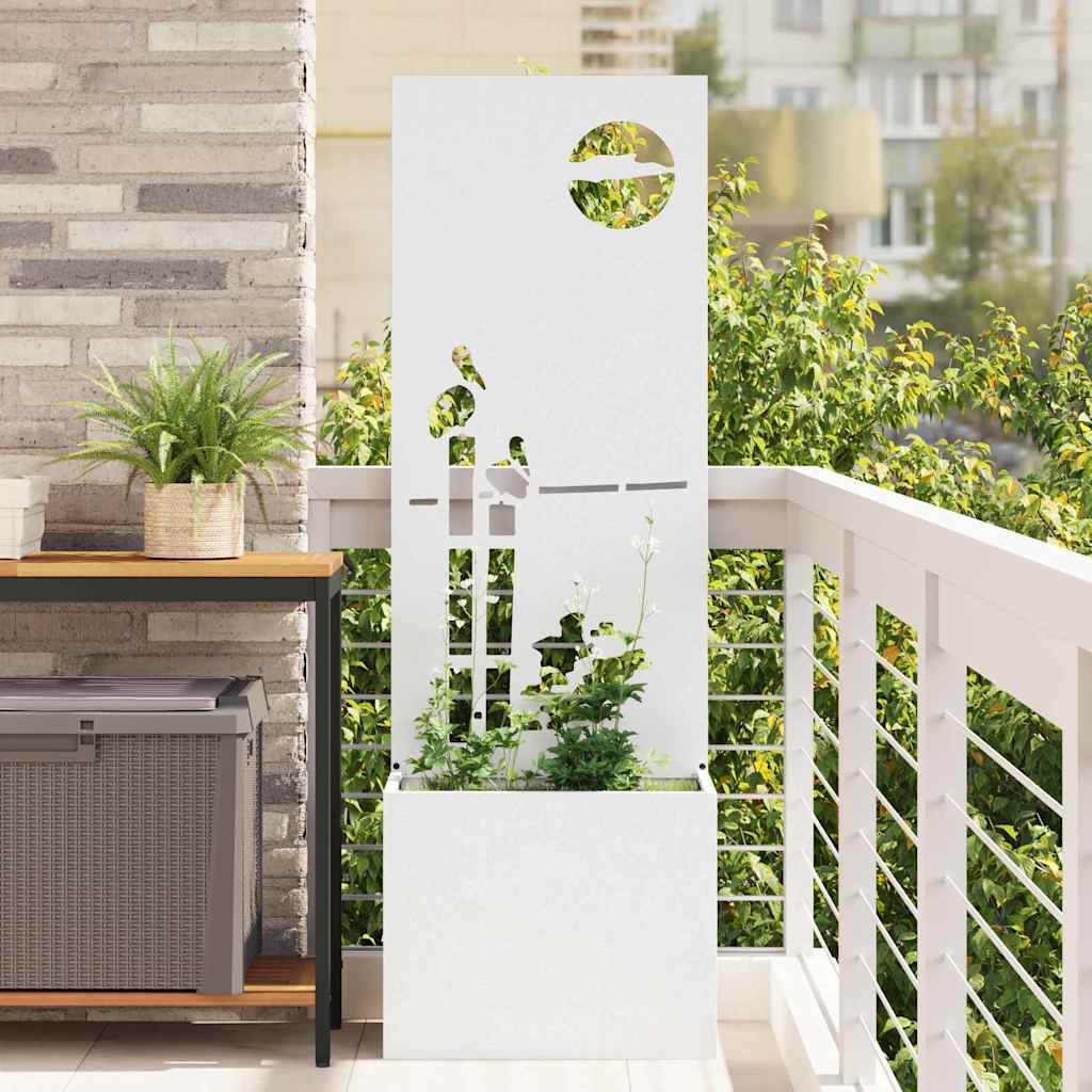 Vidaxl tuin privacy screen fretwerk wit 50 x 140 cm koudgewalst staal