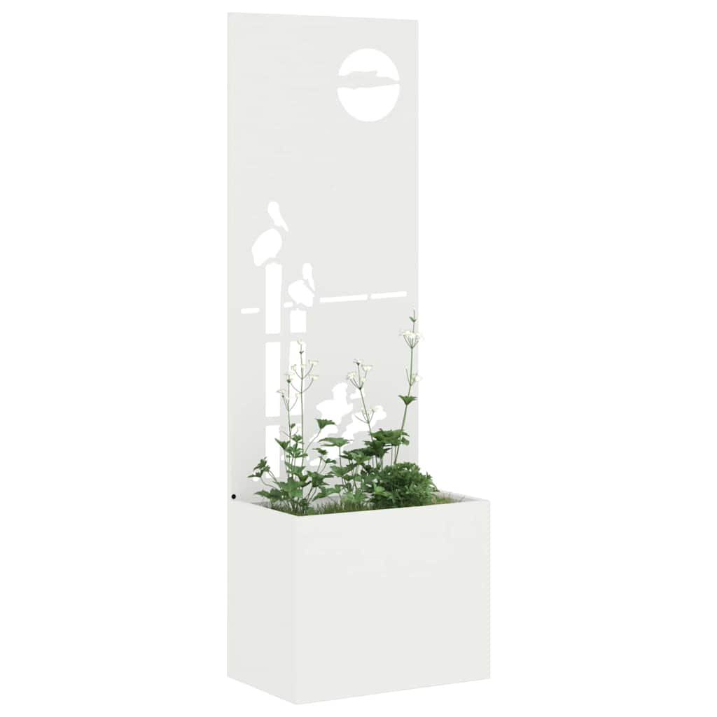 Vidaxl tuin privacy screen fretwerk wit 50 x 140 cm koudgewalst staal