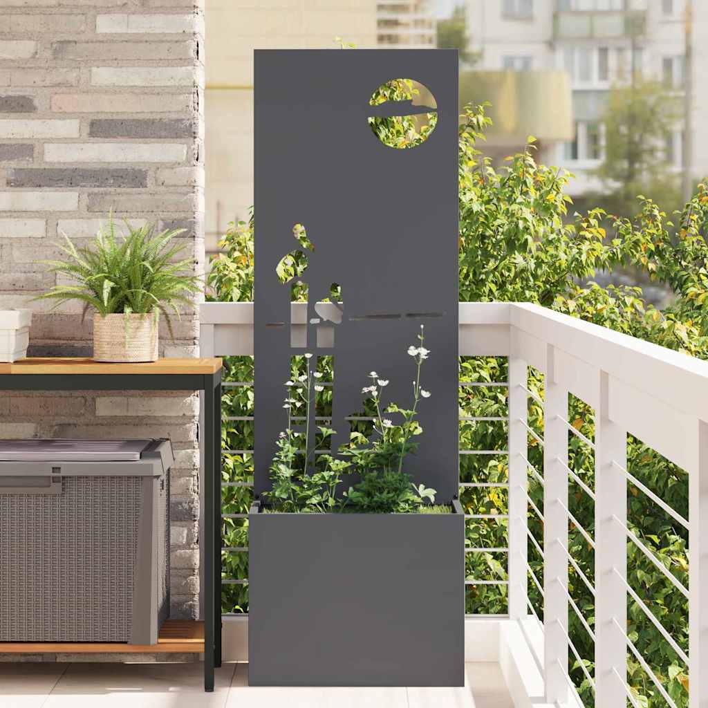 Vidaxl tuin privacy screen antraciet 50 x 140 cm koudgewalst staal