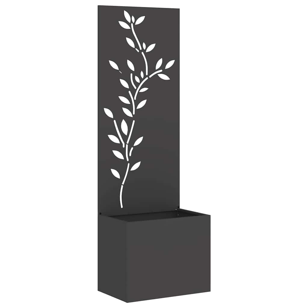 Vidaxxl schermo privacy da giardino nero 50 x 32 x 150 cm in acciaio laminato a freddo