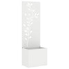 Vidaxl tuin privacy screen bloemen wit 50 x 140 cm koudgewalst staal