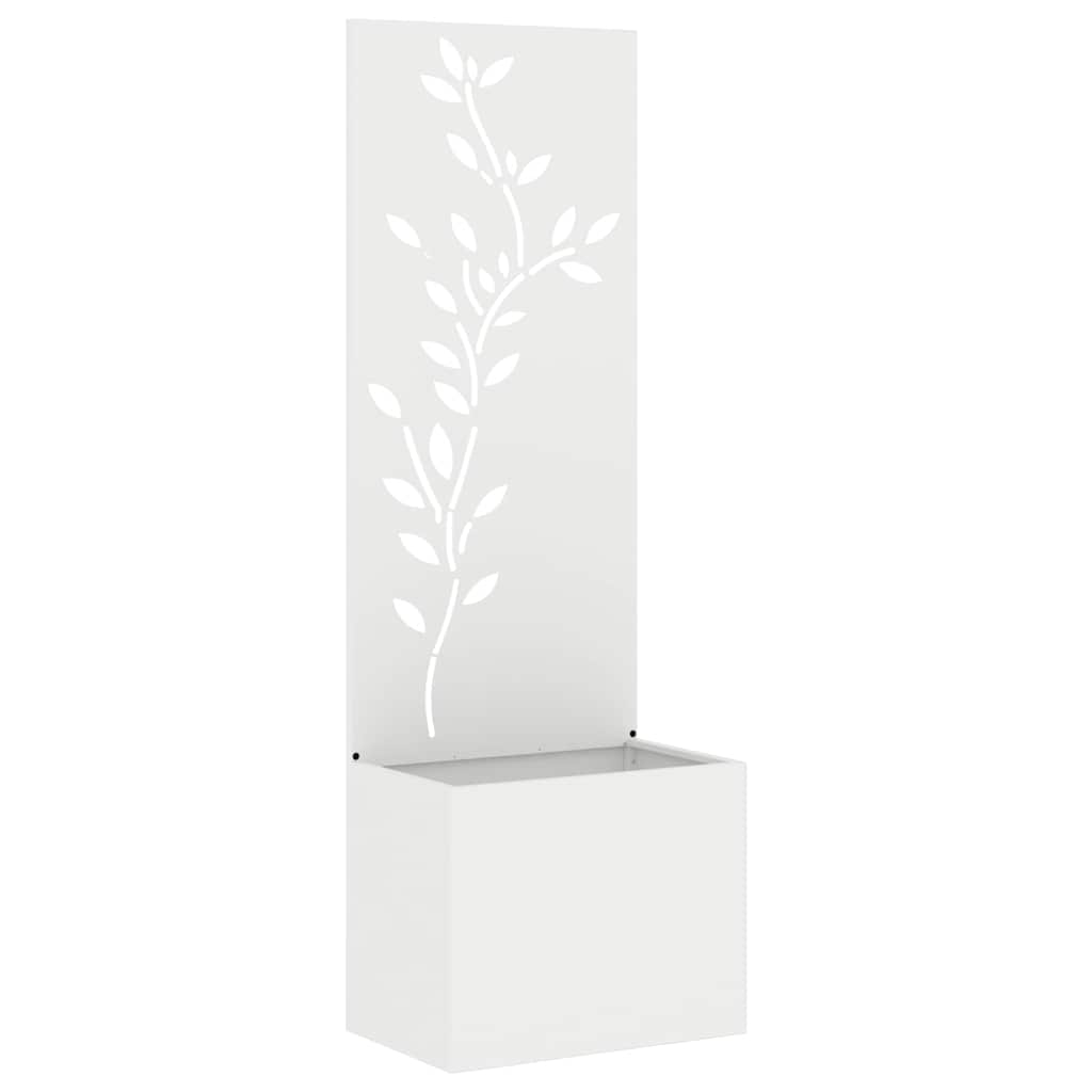 Vidaxl tuin privacy screen bloemen wit 50 x 140 cm koudgewalst staal