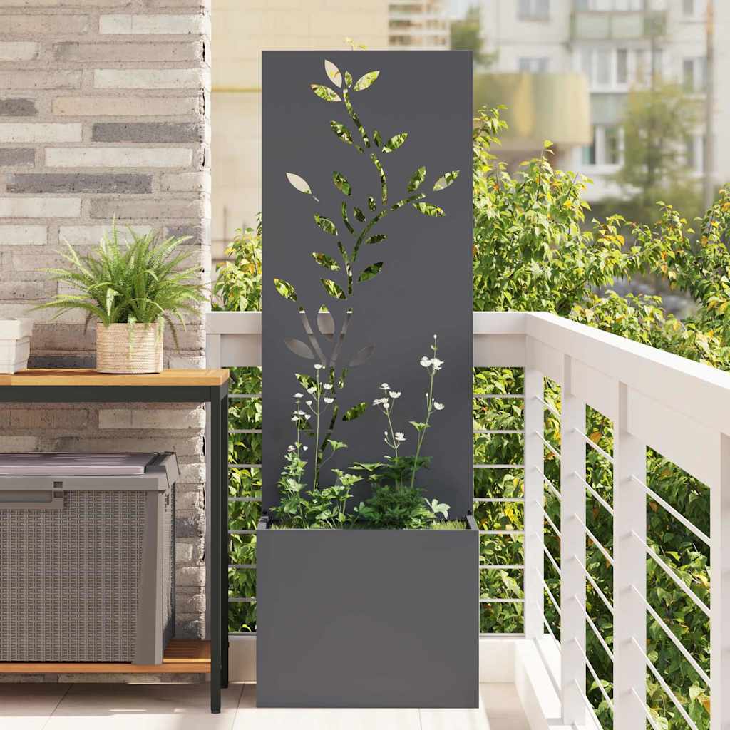 Vidaxl tuin privacy screen bloemen antraciet 50 x 32 x 150 cm