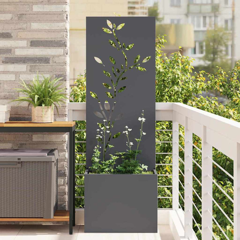 VidaXL paravento da giardino fiori antracite 50 x 32 x 150 cm