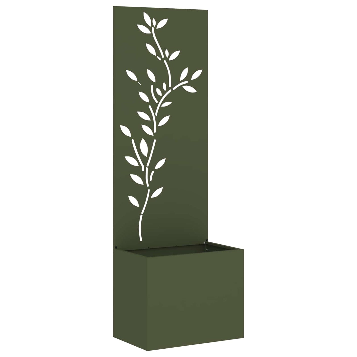 Vidaxxl paravento da giardino verde oliva 50 x 140 cm in acciaio laminato a freddo
