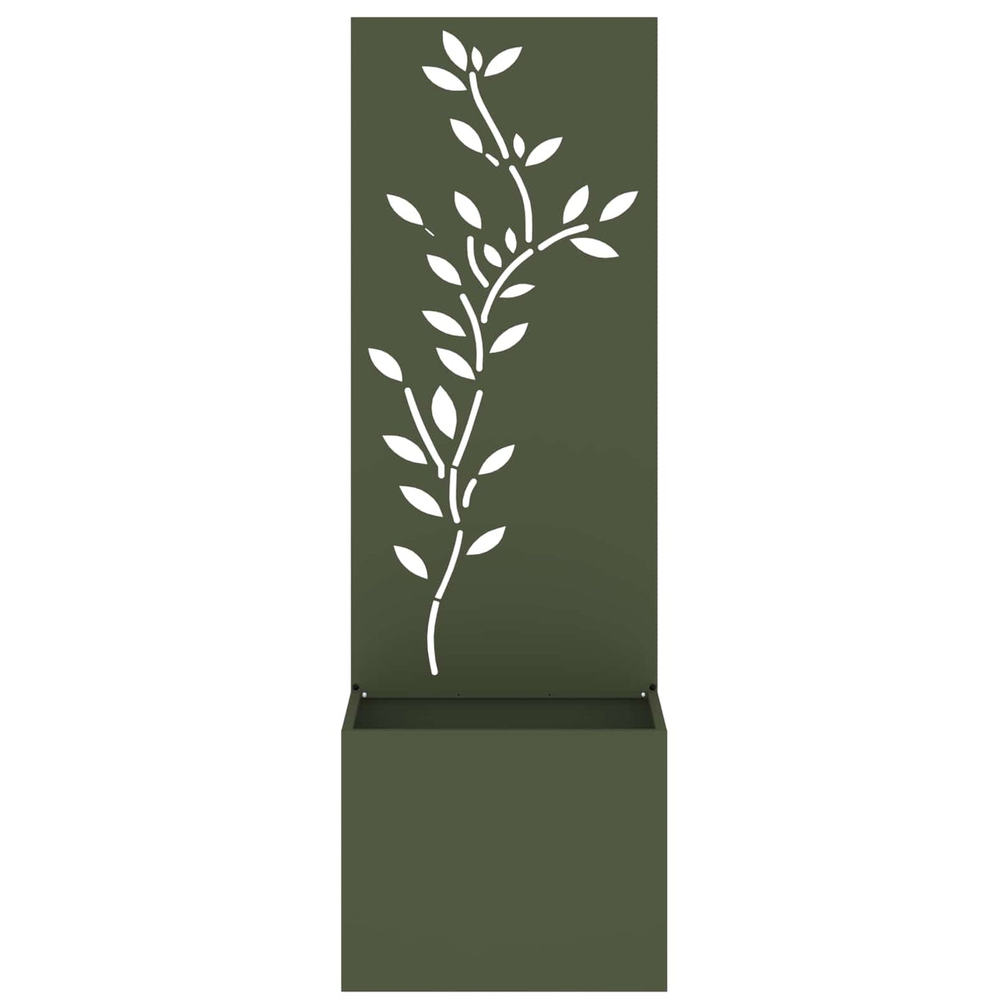 Vidaxxl paravento da giardino verde oliva 50 x 140 cm in acciaio laminato a freddo