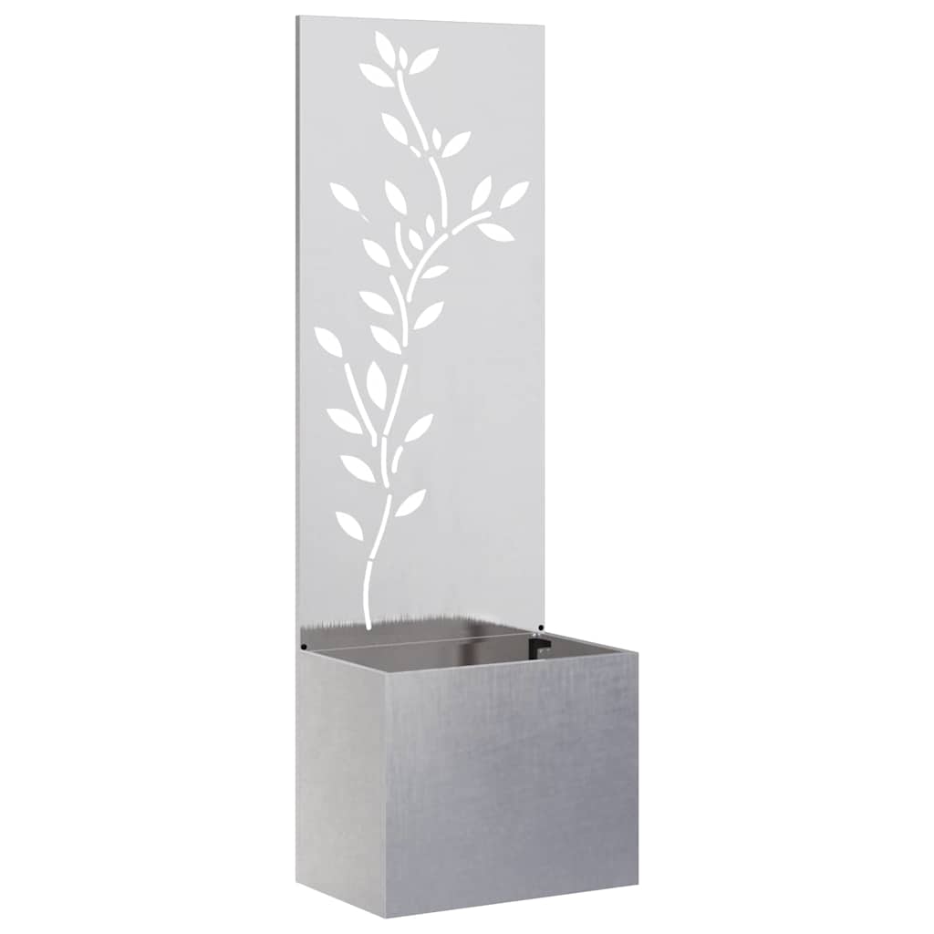 Vidaxxl protección visual para jardín flores plata 50 x 140 cm acero inoxidable