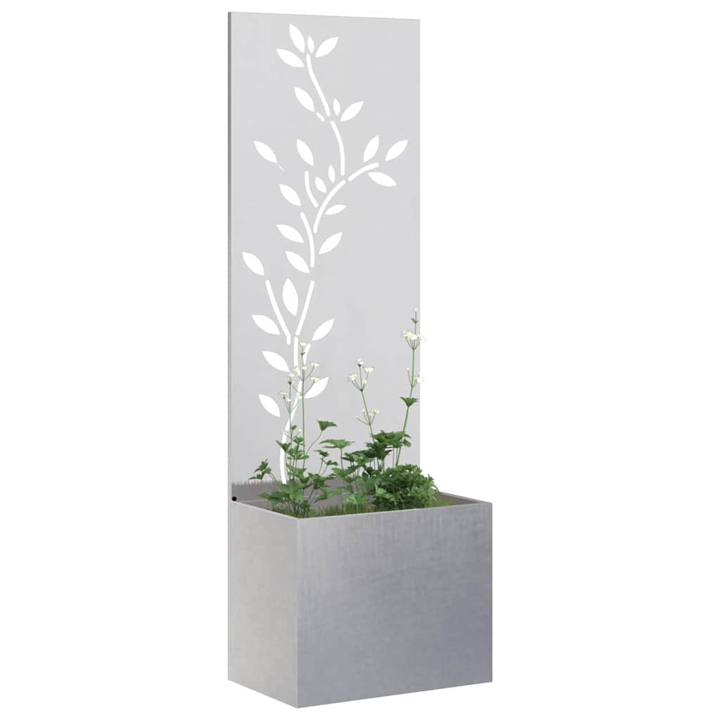 Vidaxxl protección visual para jardín flores plata 50 x 140 cm acero inoxidable