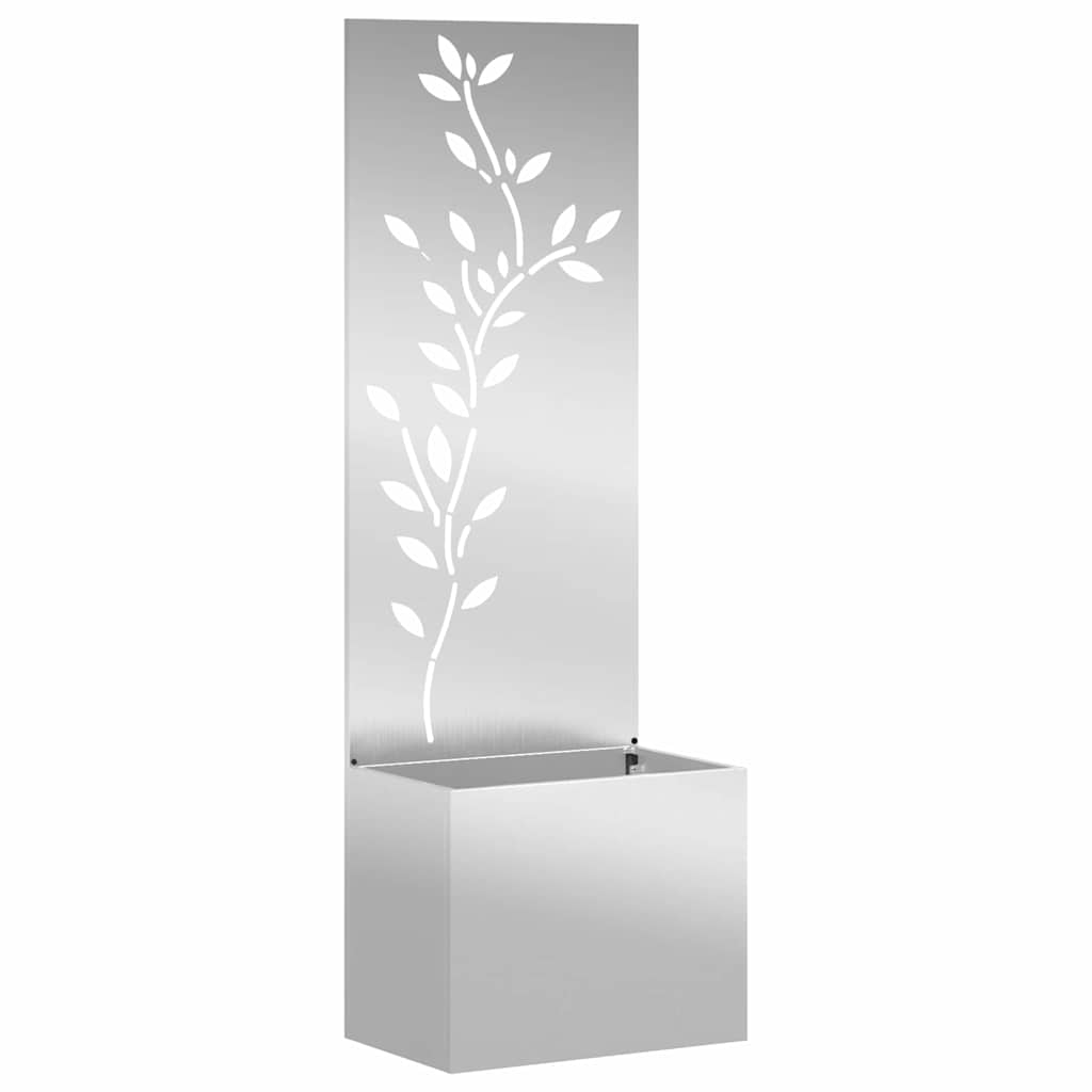 VidaXL paravento da giardino fiori argento 50 x 32 x 150 cm