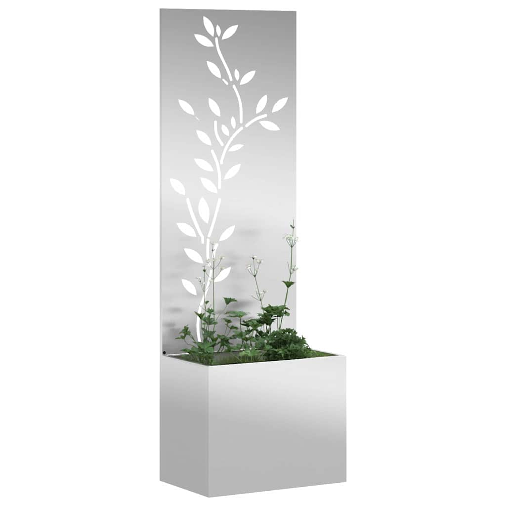 VidaXL paravento da giardino fiori argento 50 x 32 x 150 cm
