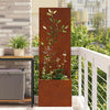 Vidaxl tuin privacy screen bloemen roestig 50 x 140 cm cortenstaal
