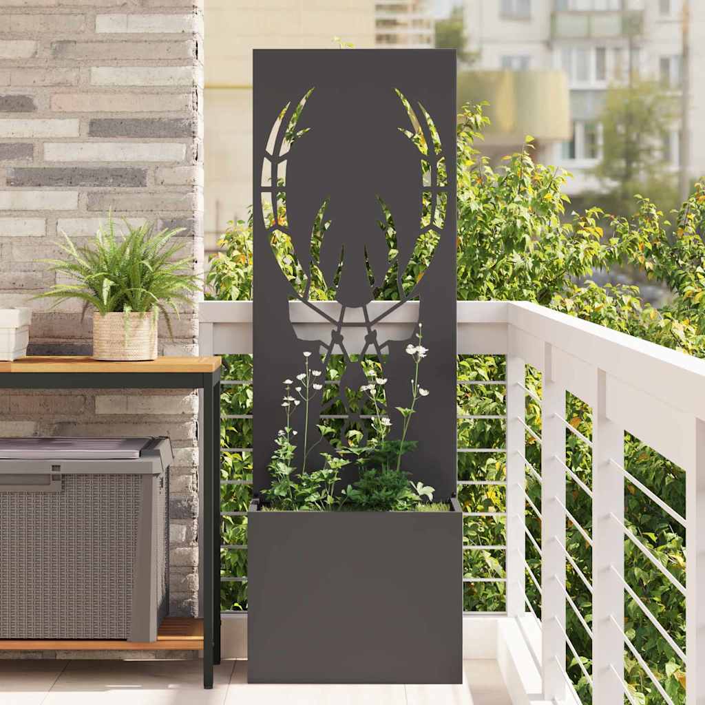 Vidaxl tuin privacy screen zwart 50 x 140 cm koudgewalst staal