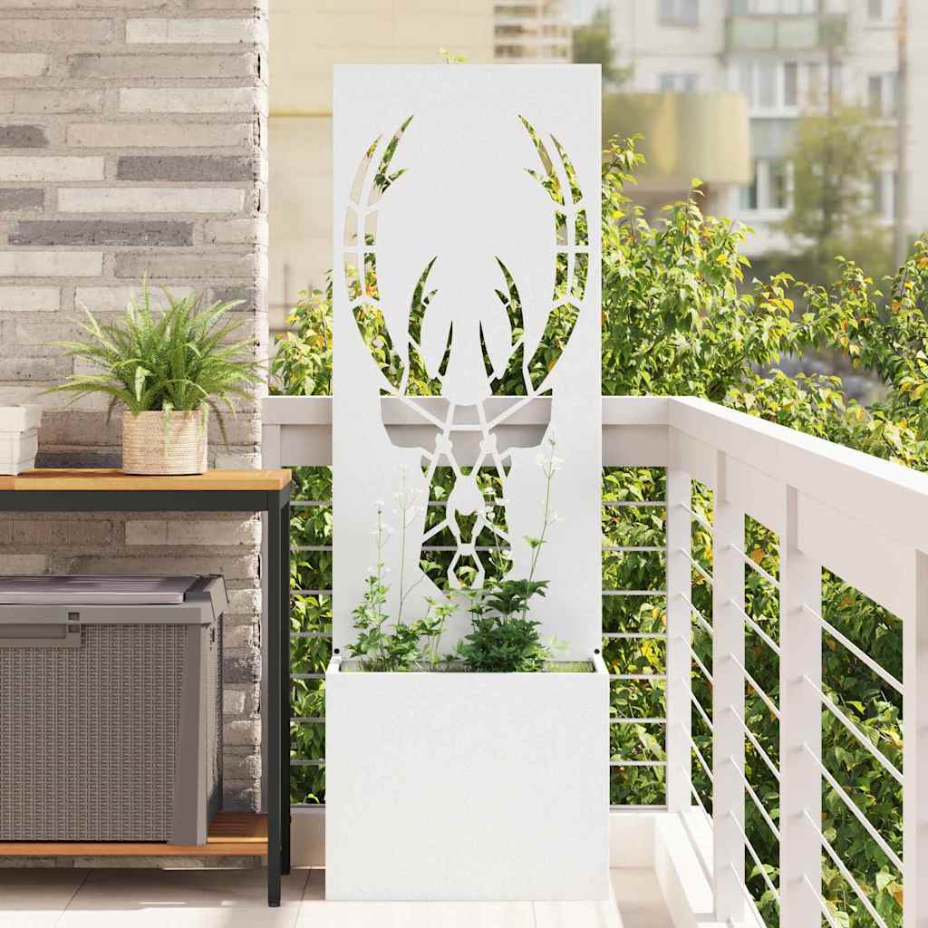 Vidaxl tuin privacy screen wit 50 x 140 cm koudgewalst staal