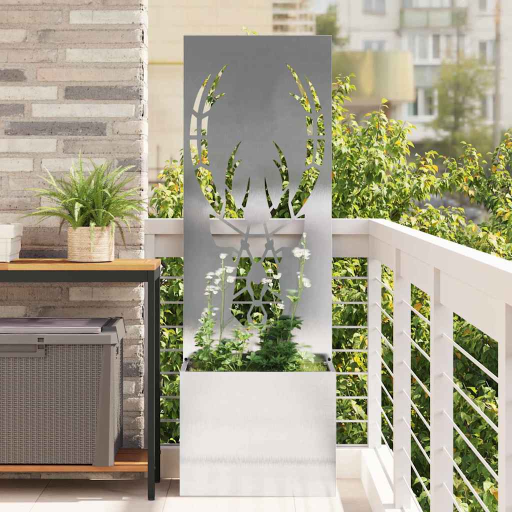 VidaXL protección visual para jardín plata 50 x 140 cm acero inoxidable