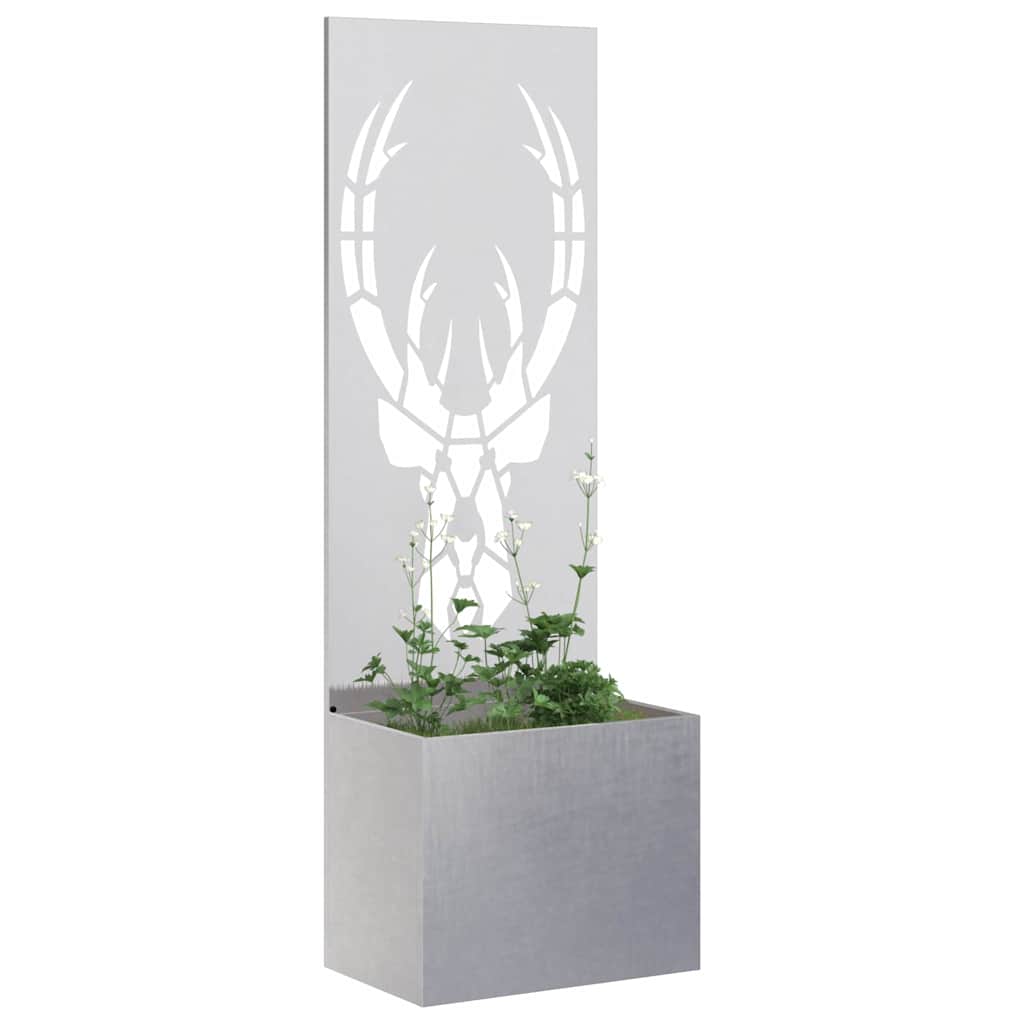 VidaXL protección visual para jardín plata 50 x 140 cm acero inoxidable