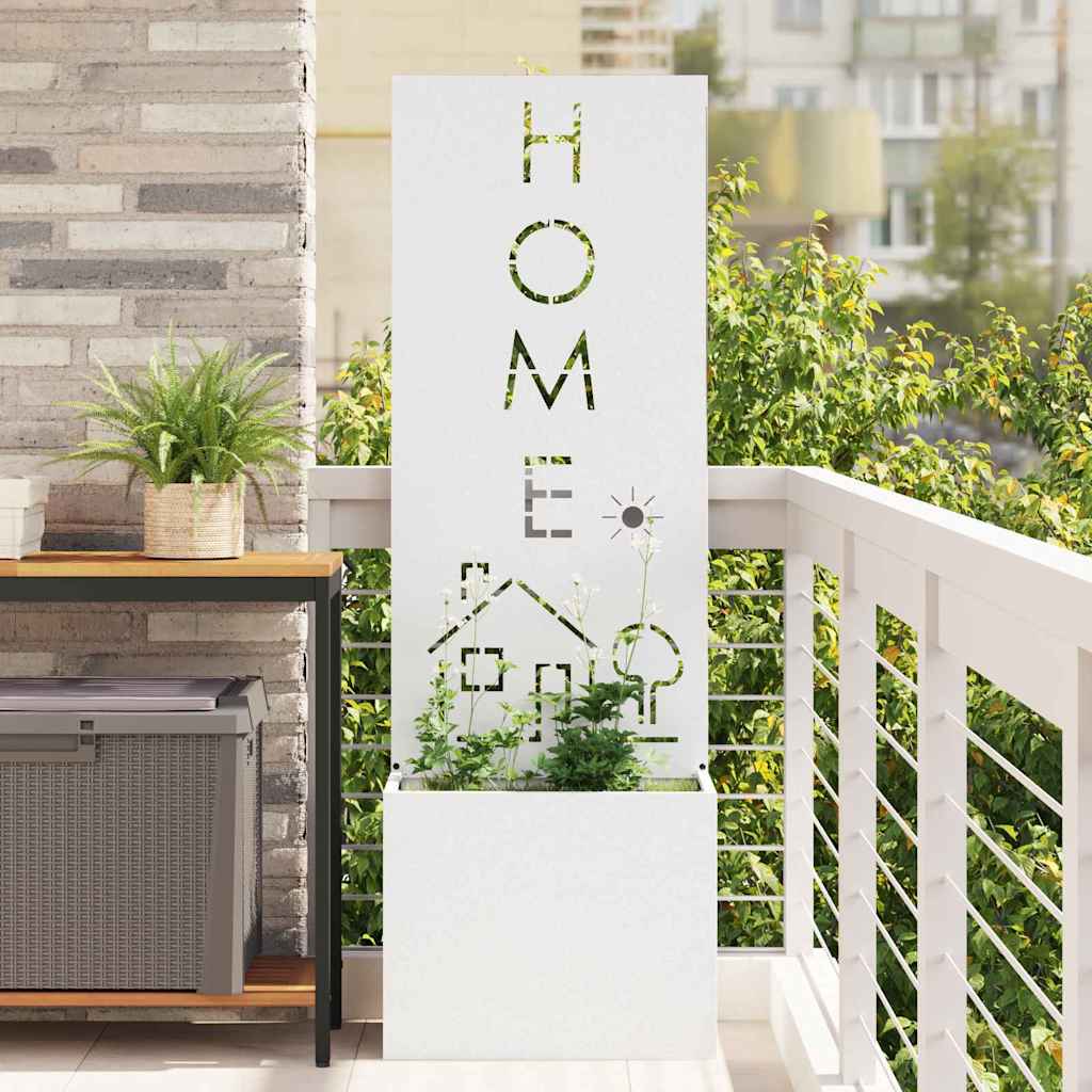 Vidaxl tuin privacy screen fretwerk wit 50 x 140 cm koudgewalst staal