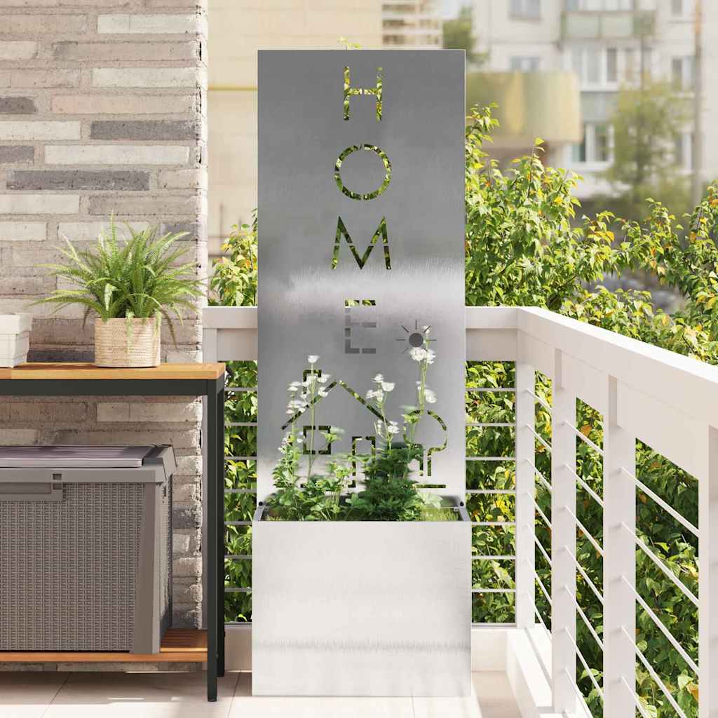 VidaXL protección visual para jardín calado plateado 50 x 140 cm acero inoxidable