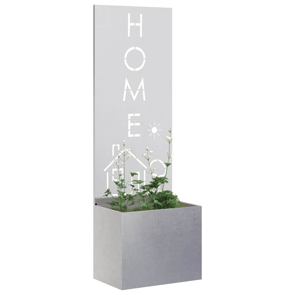 VidaXL protección visual para jardín calado plateado 50 x 140 cm acero inoxidable
