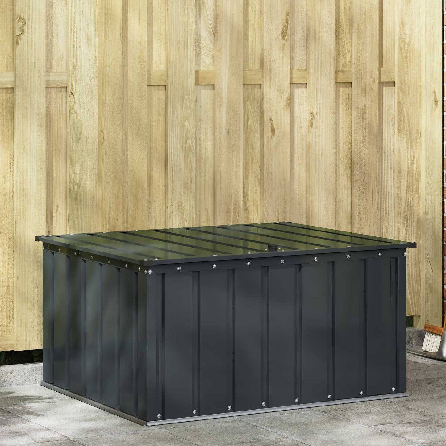Vidaxl tuinopslagdoos zwart 101 x 82 x 50 cm staal