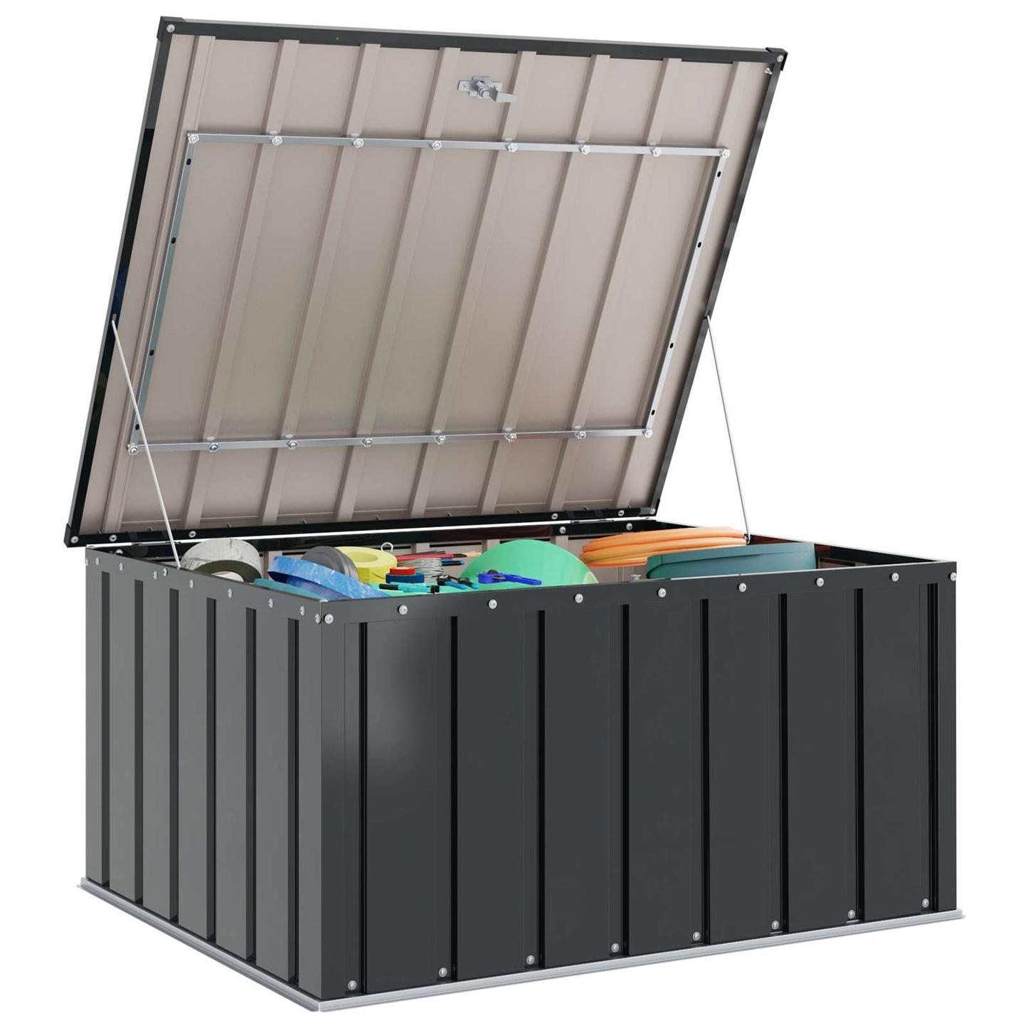 Vidaxl tuinopslagdoos zwart 101 x 82 x 50 cm staal