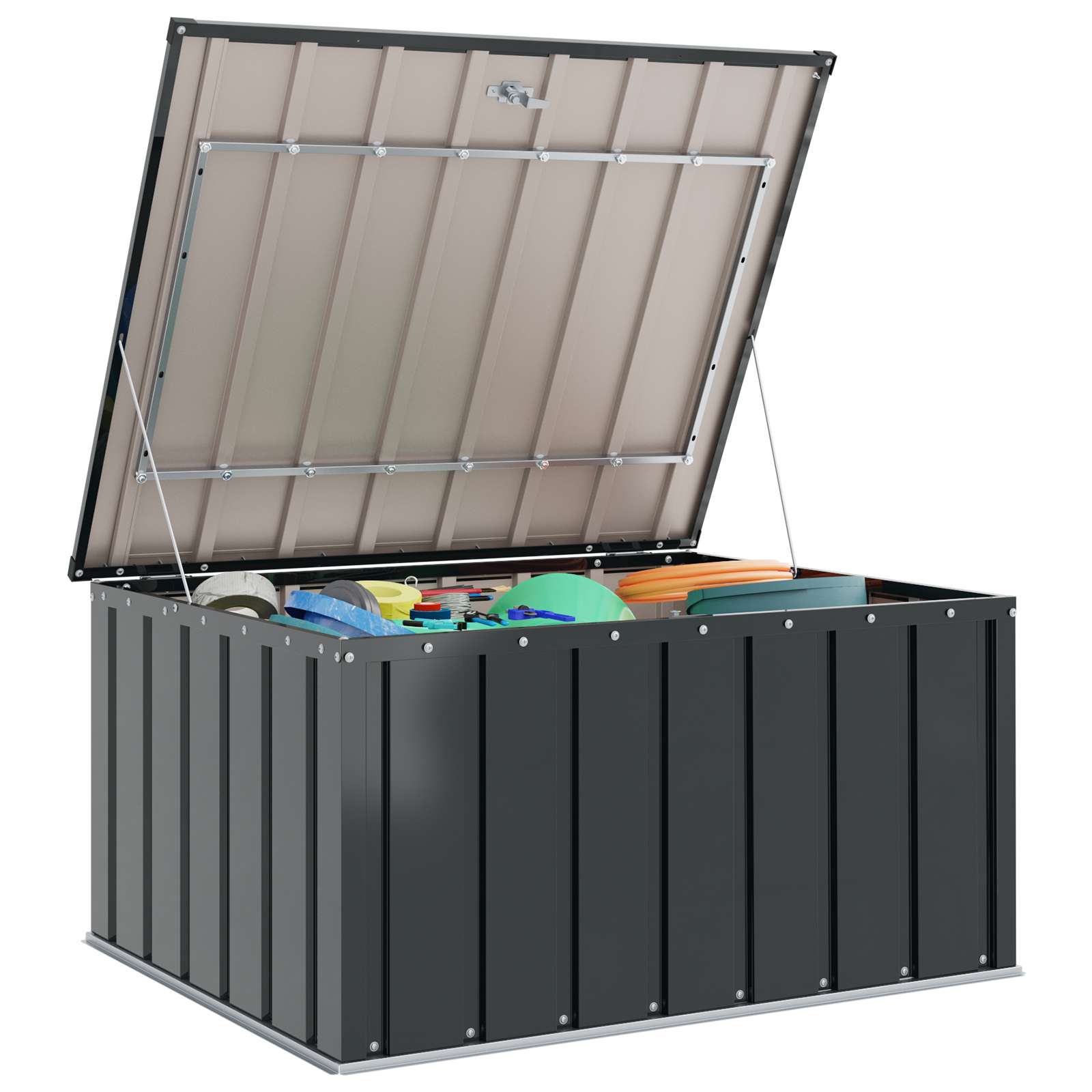 Vidaxl tuinopslagdoos zwart 101 x 82 x 50 cm staal