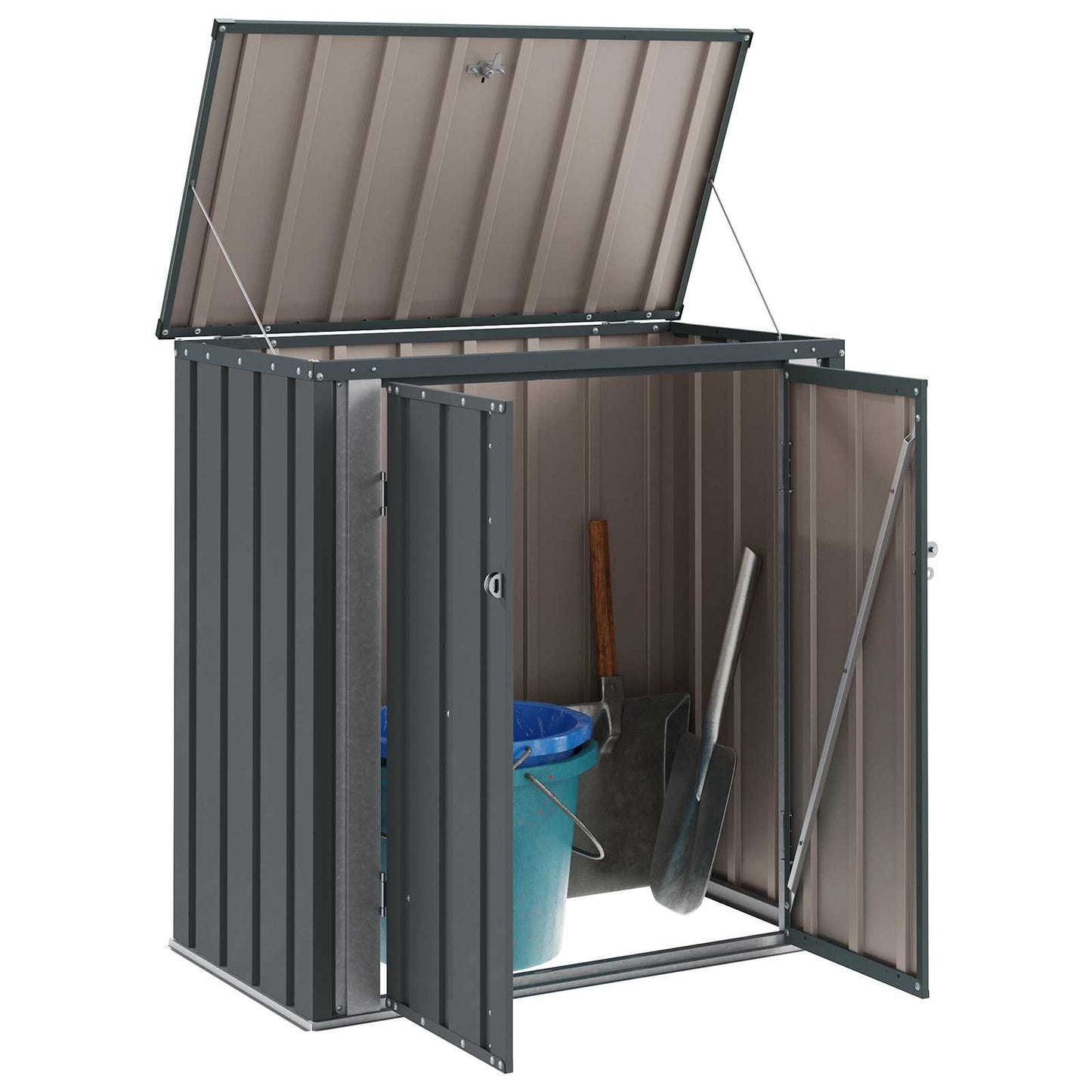 Vidaxl tuinopslagdoos zwart 101,5 x 57 x 100,5 cm staal