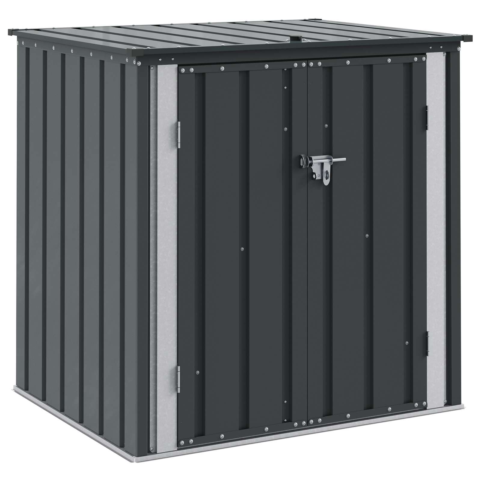 VidaXL box da giardino nero 101,5 x 82 x 100 cm in acciaio