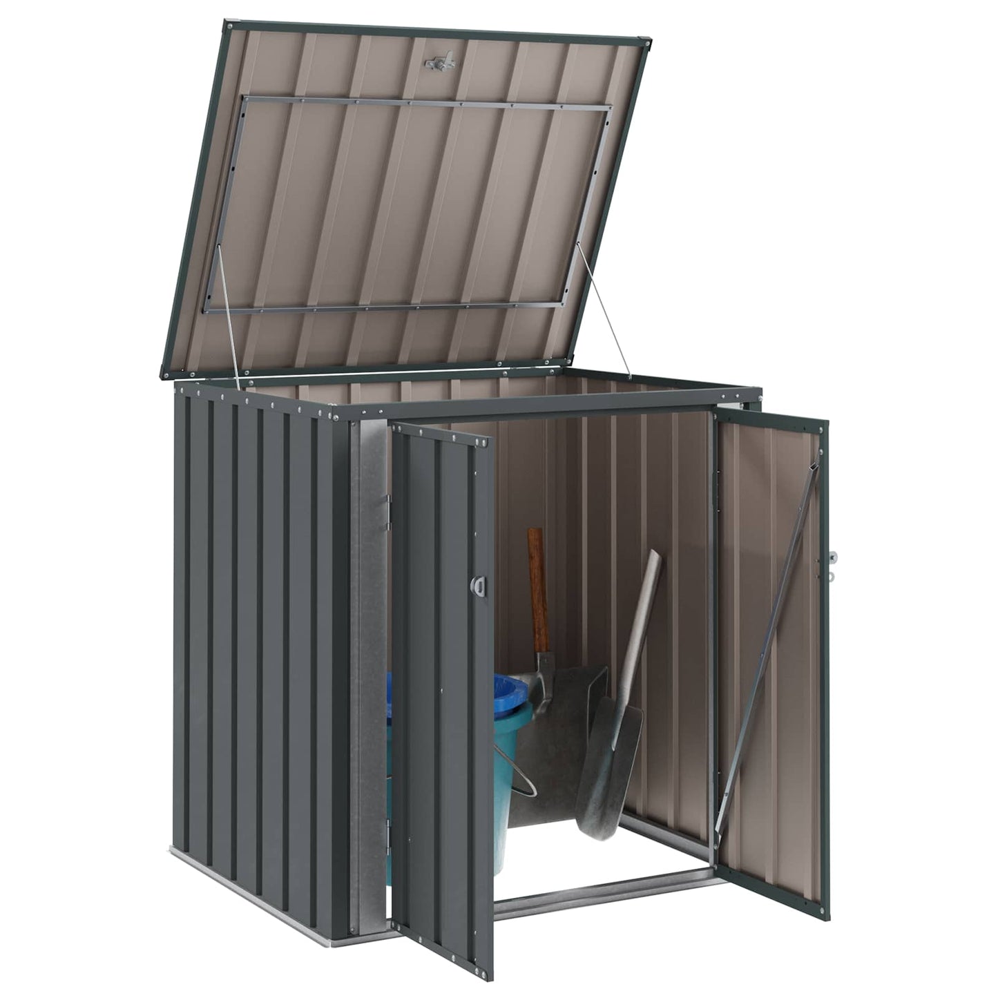 VidaXL box da giardino nero 101,5 x 82 x 100 cm in acciaio
