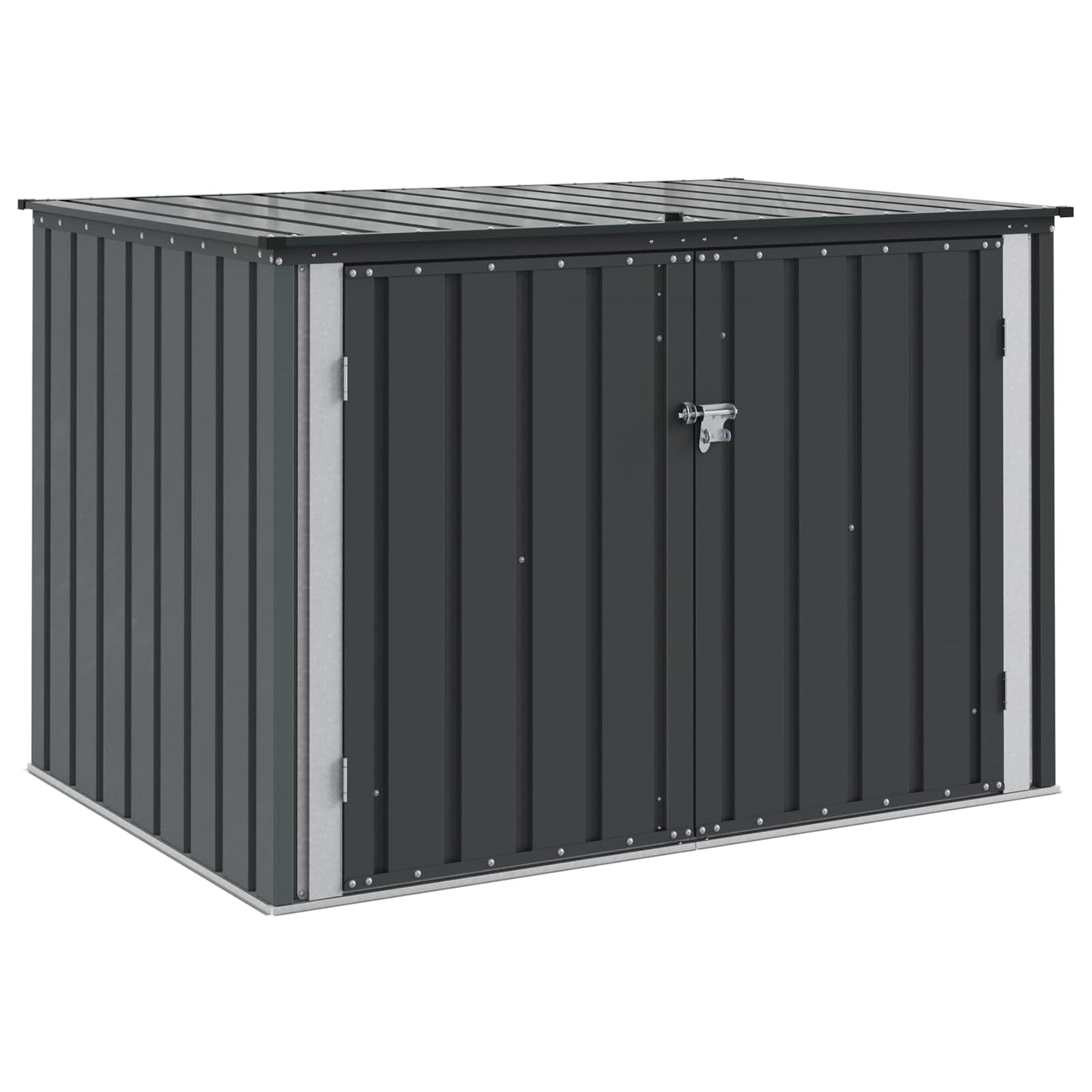 VidaXL caja de almacenamiento de jardín negro 151,5 x 107 x 100 cm acero