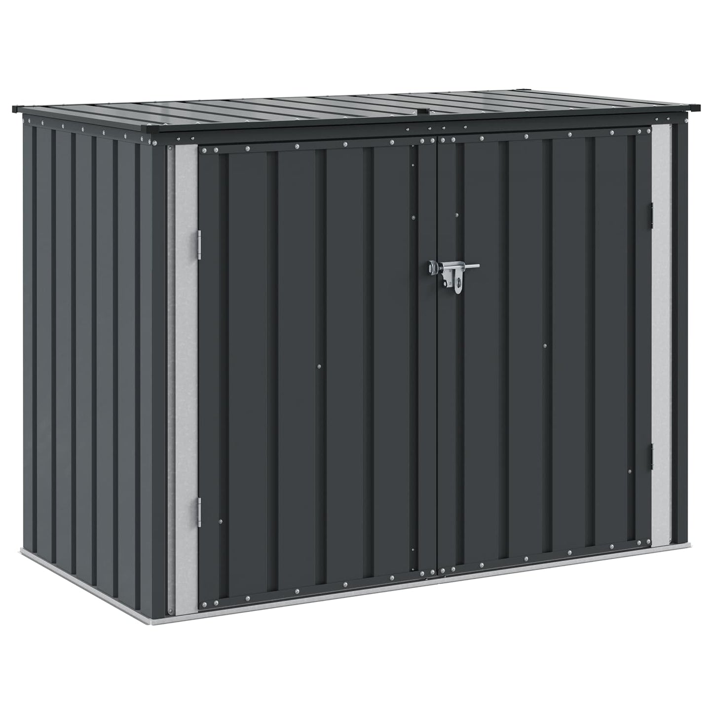 Vidaxxl caja de almacenaje para jardín negro 151,5 x 82 x 110,5 cm acero