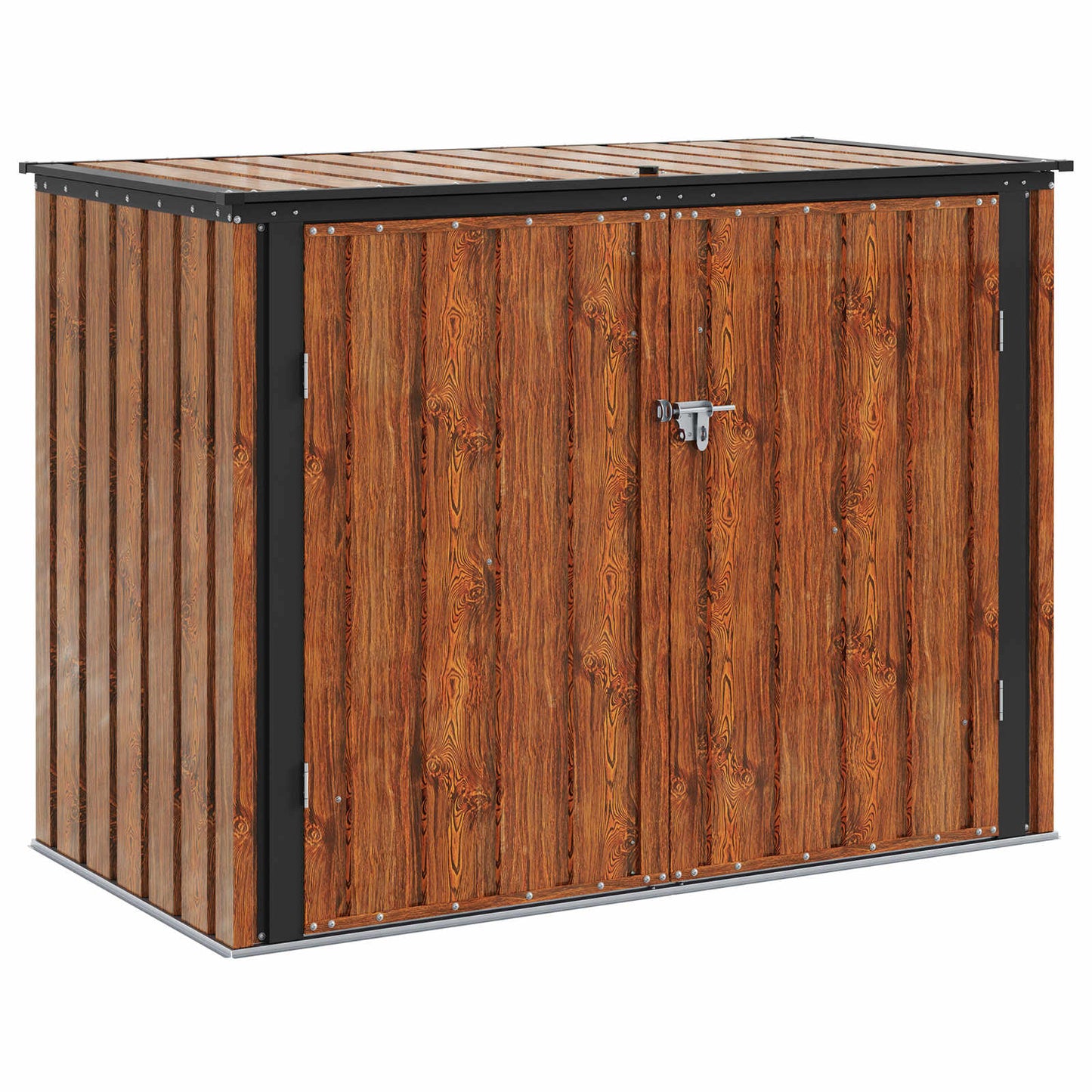Vidaxx caja de almacenamiento de jardín marrón 151,5 x 82 x 110,5 cm acero