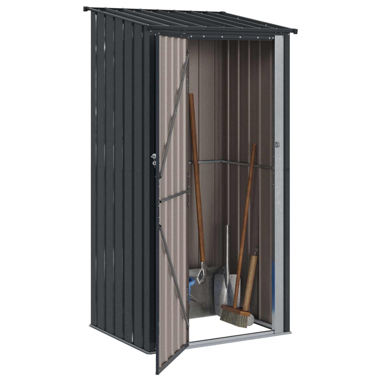 Casetta da giardino Vidaxl antracite 103 x 86 x 200 cm in metallo