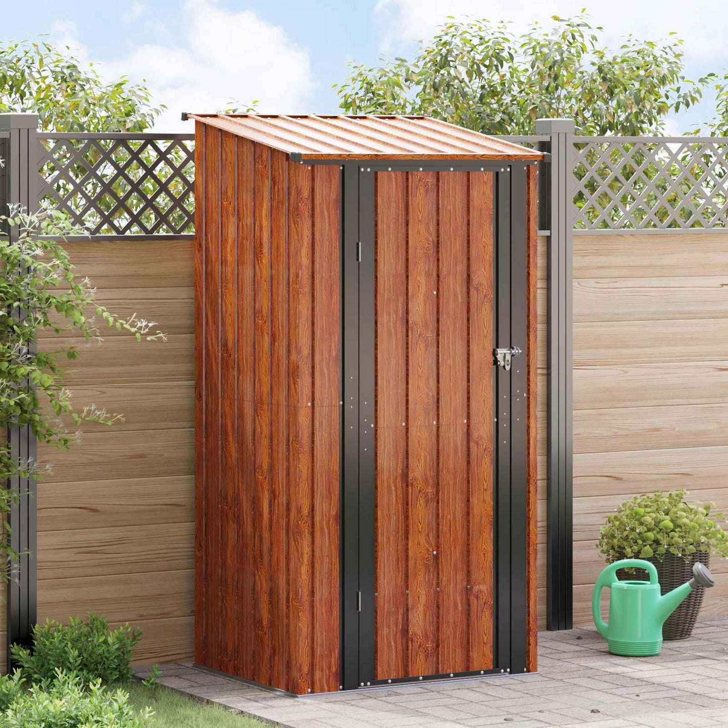 Vidaxl tuinhuisjes bruin 103 x 86 x 200 cm metaal