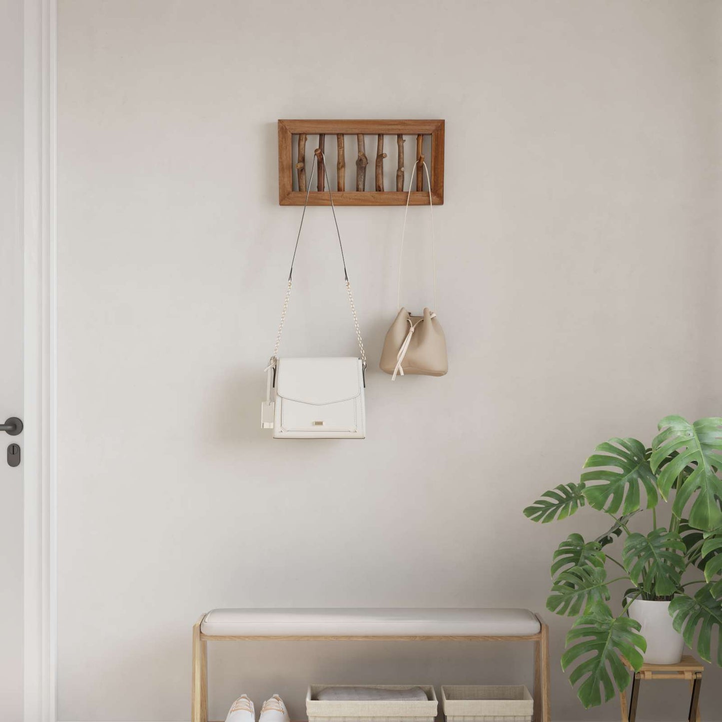 Lampadario Vidaxx marrone 50 x 11 x 25 cm in legno massello di mogano