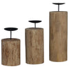 Vidaxl kaarsenhouder 3 pcs naturel massief teakhout