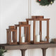 Vidaxl farol 3 piezas madera caoba natural