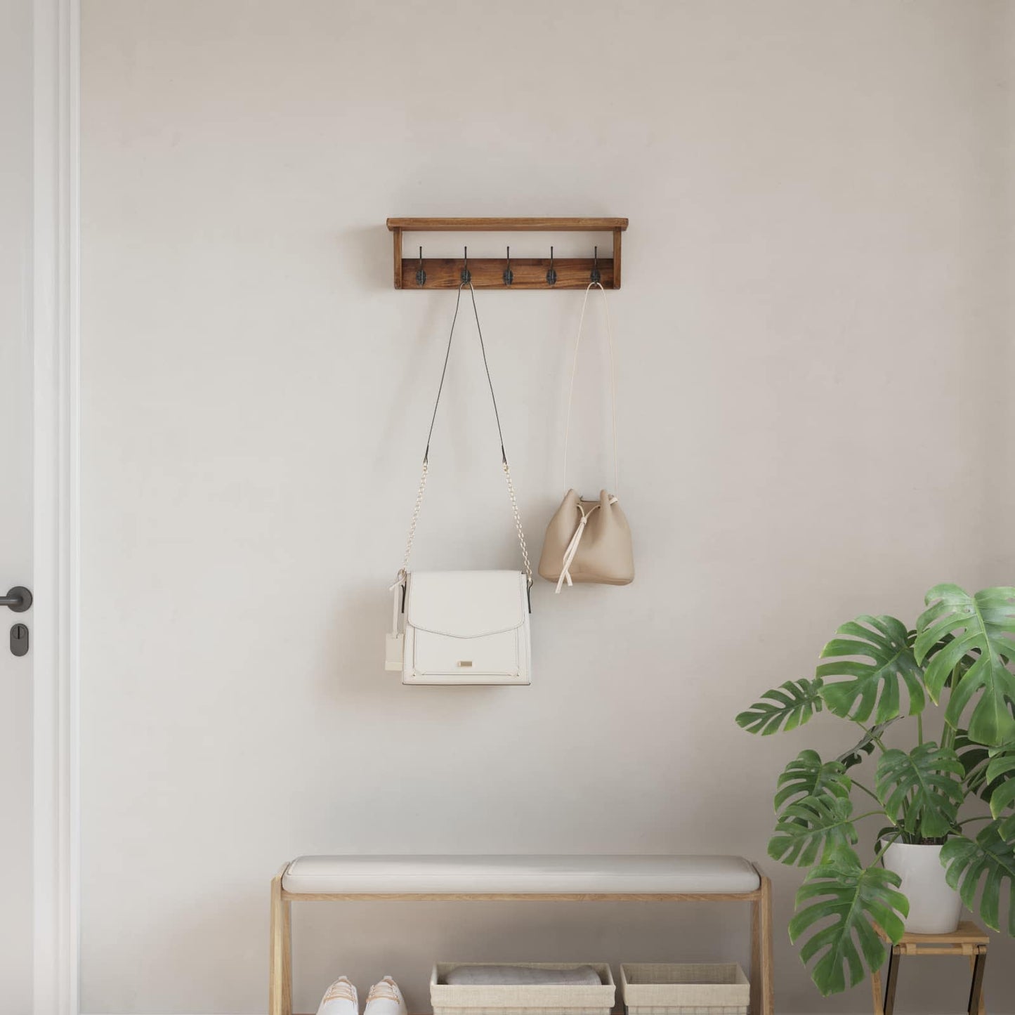 Vidaxl hanger bruin 50 x 10 x 14 cm massief mahoniehout