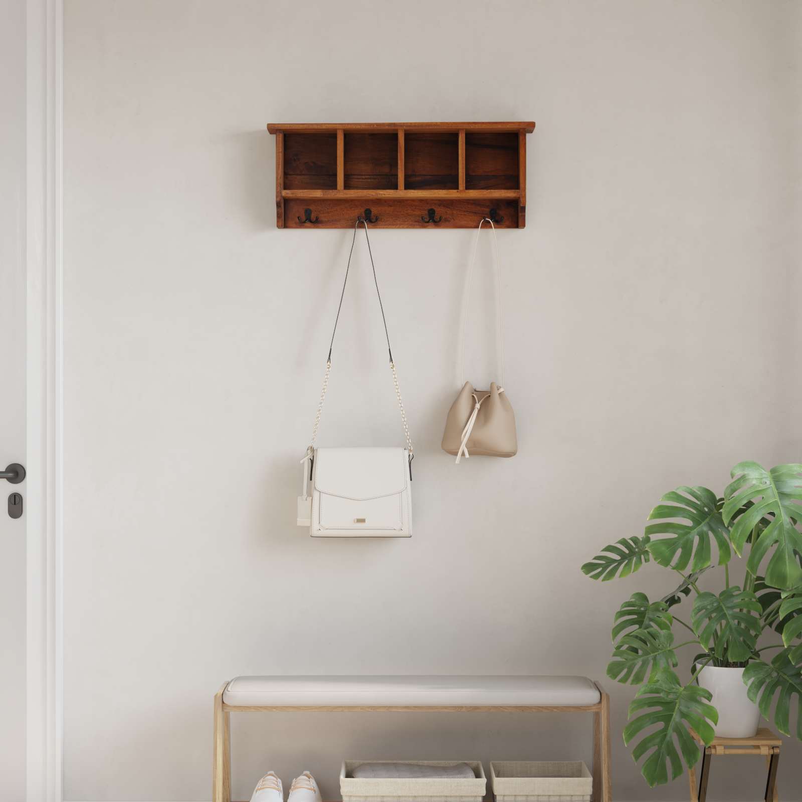 Vidaxx colgante marrón 70 x 11 x 27 cm madera maciza de caoba