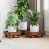 Vidaxl plantenstandaard 3 pcs bruin mahoniehout
