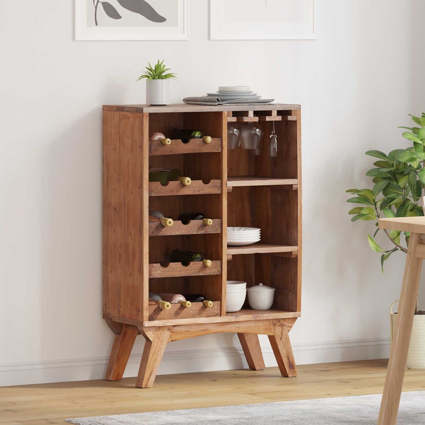 Vidaxx perchero marrón 60 x 30 x 90 cm madera maciza reciclada
