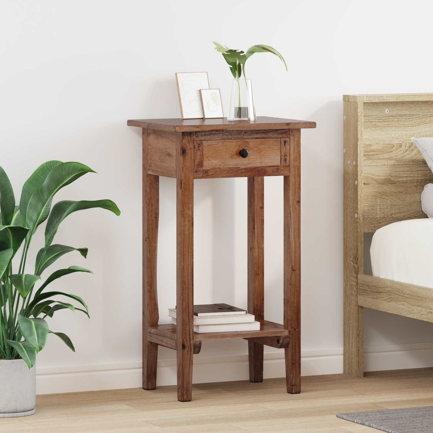 Vidaxx soporte para plantas con cajón marrón 34 x 25 x 52 cm caoba