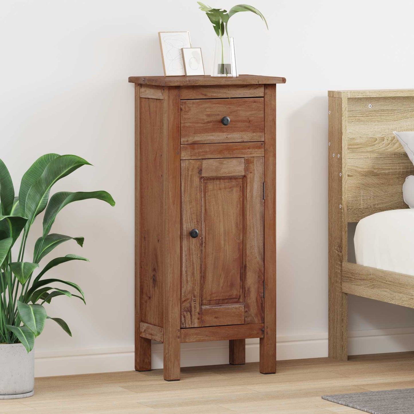 Portapiante Vidaxx con cassetto marrone 36 x 25 x 80 cm in mogano