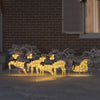 VidaXL renna led 5 pezzi polvere d'oro