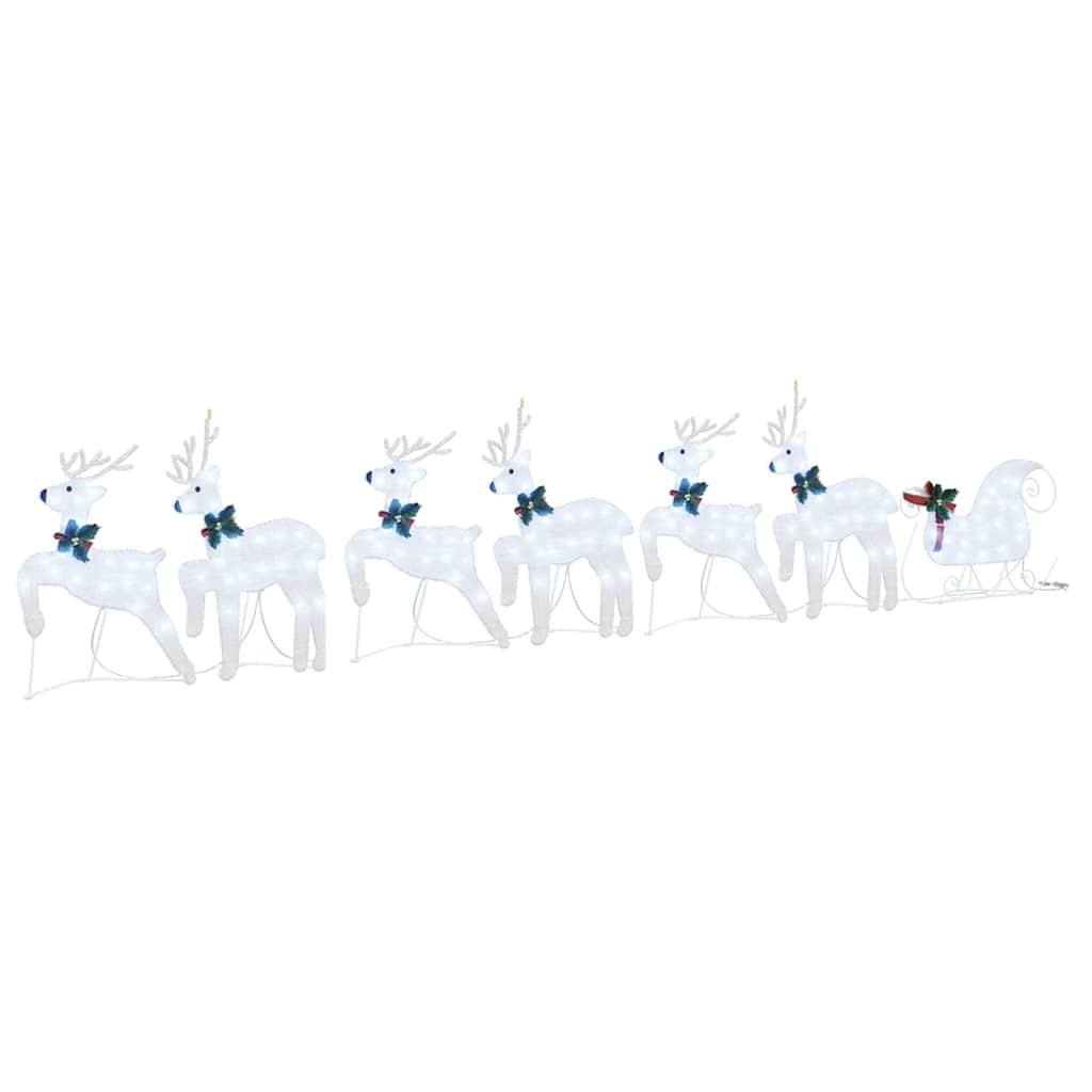 Vidaxl led rendieren 7 pcs zilver stof