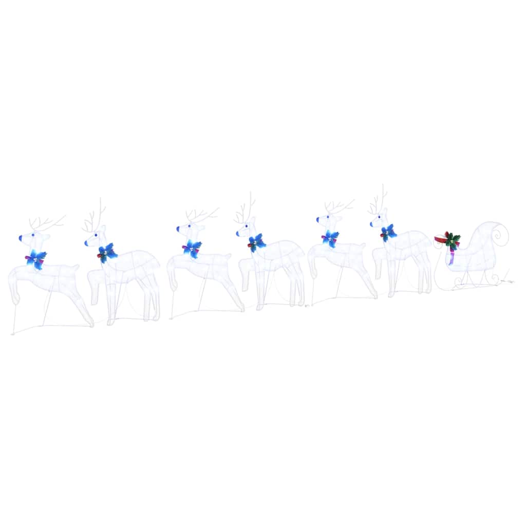 Vidaxl led rendieren 7 pcs wit stof