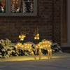 VidaXL Renne LED 2 pezzi in tessuto bianco caldo