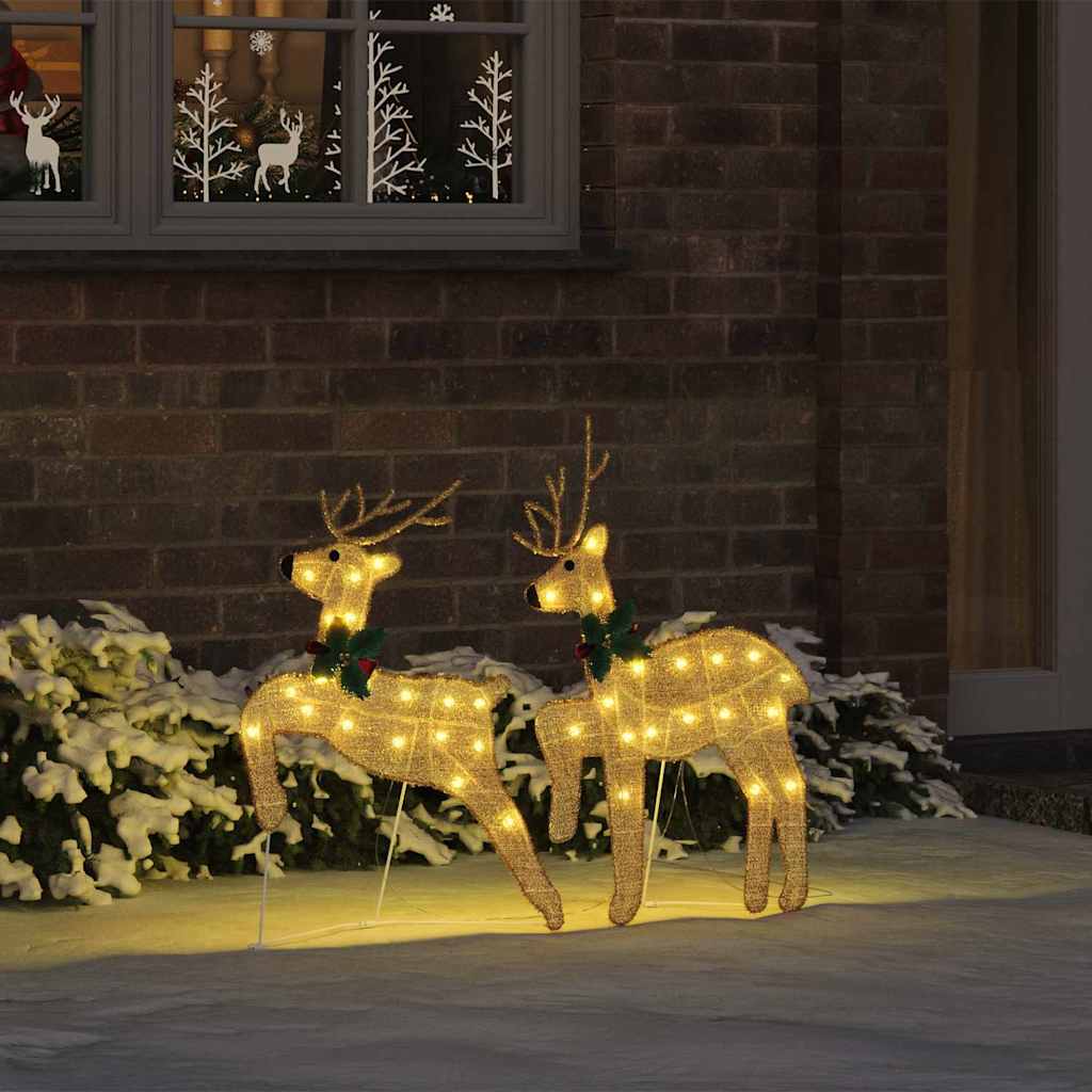 Vidaxl led rendieren 2 pcs warmwit stof