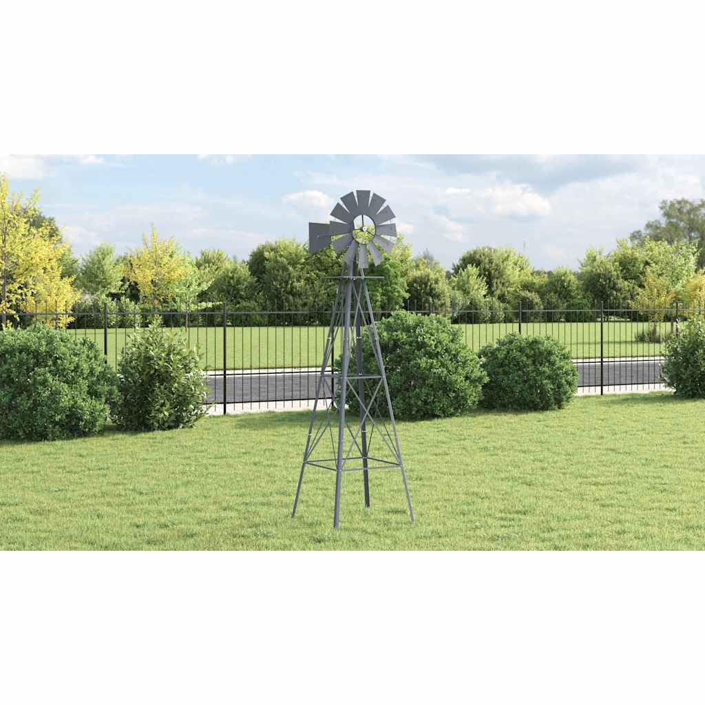 Vidaxl windmolen grijs 84 x 68 x 245 cm ijzer