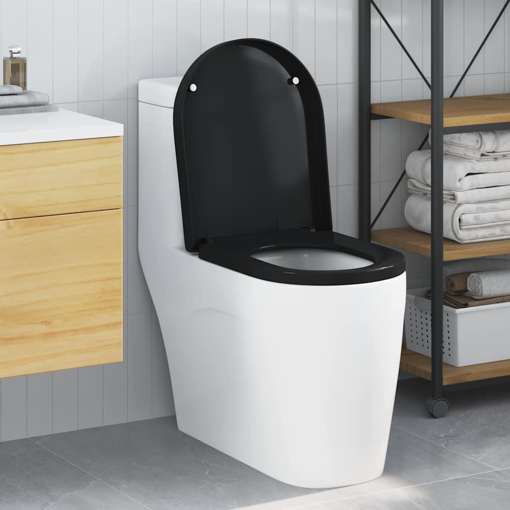 Sedile WC Vidaxx nero 48 x 36,5 x 4,5 cm in polipropilene